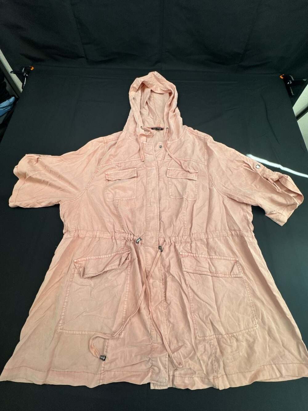 Torrid Pink Hooded Utility Jacket Size 3